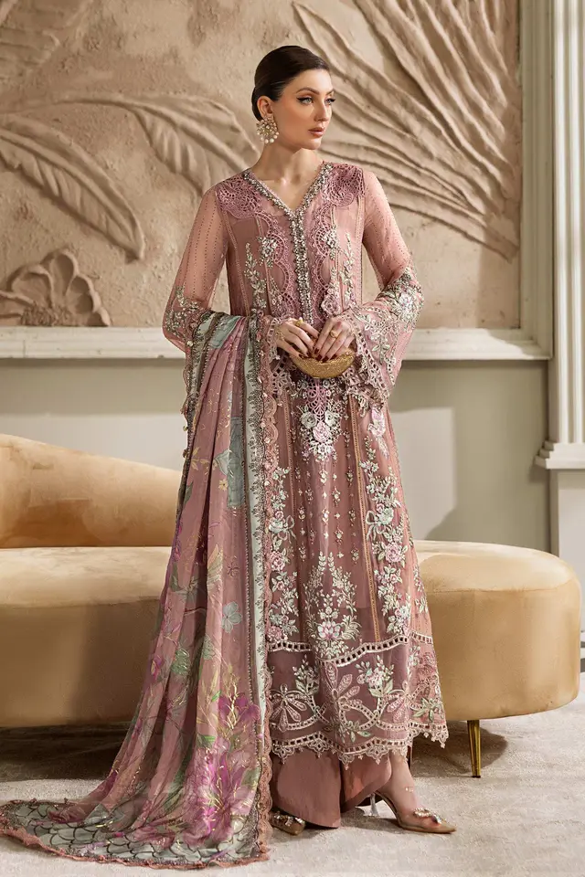 3 Piece Unstitched Embroidered Chiffon Suit full-length primary view