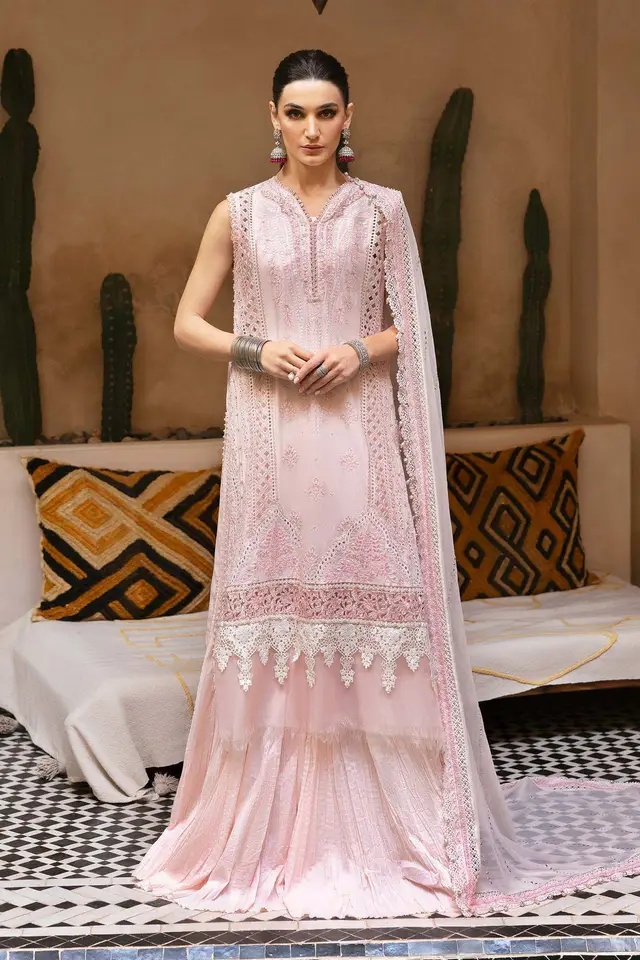 3 Piece Embroidered Lawn Suit D-2511-A luxury lawn full-length primary view