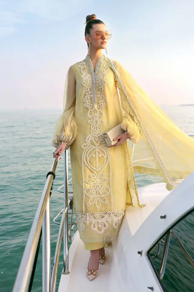 3 Piece Unstitched Embroidered Organza Suit luxury lawn full-length primary view