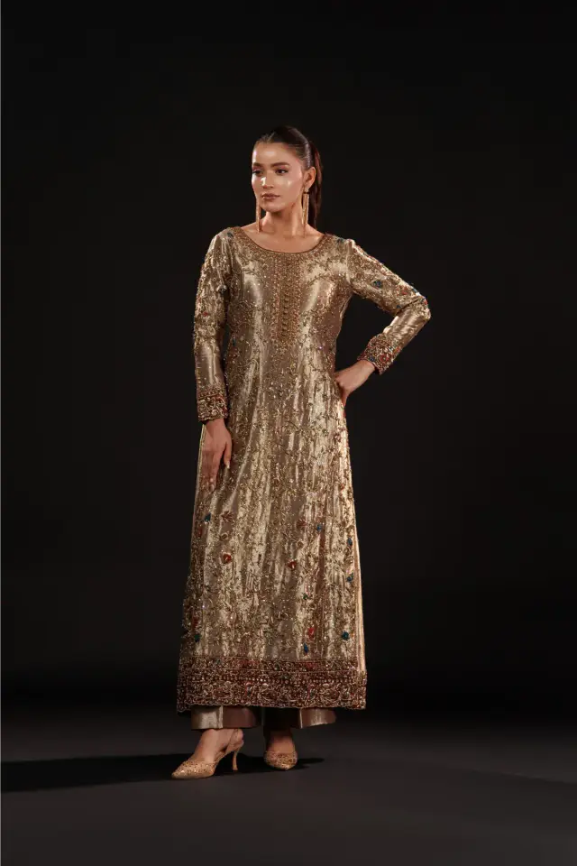 Gilded Mosaic antique-gold embellished formal