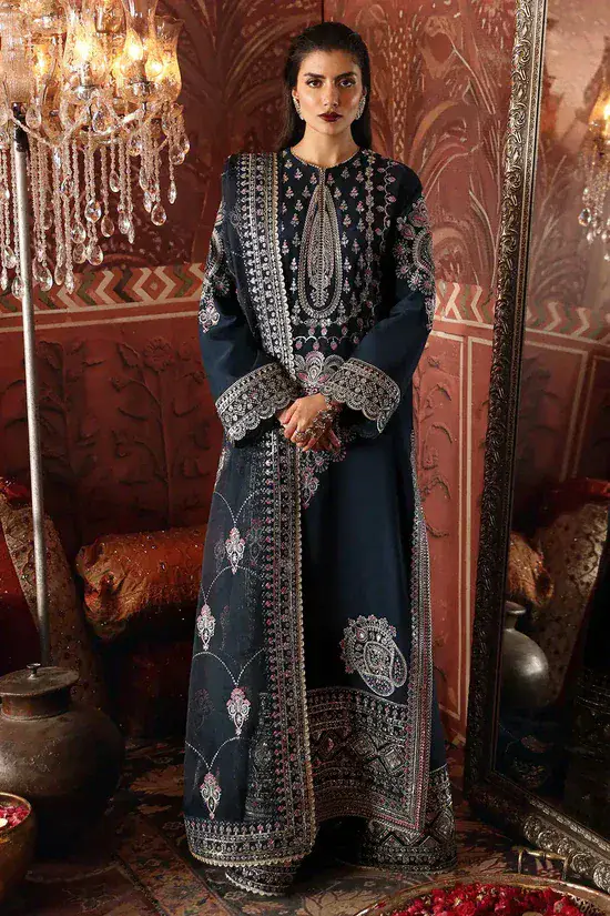Naghma - Black by Afrozeh tussar silk and organza formal front look