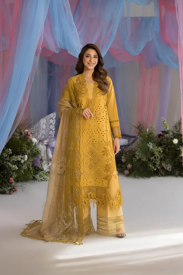 Design 1A Luxury Lawn 2025 Unstitched luxury lawn full-length primary view
