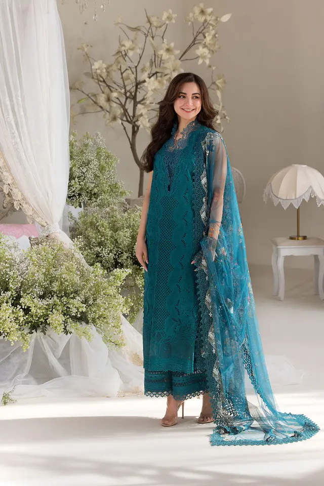 Design 2A Luxury Lawn 2025 Unstitched luxury lawn full-length primary view