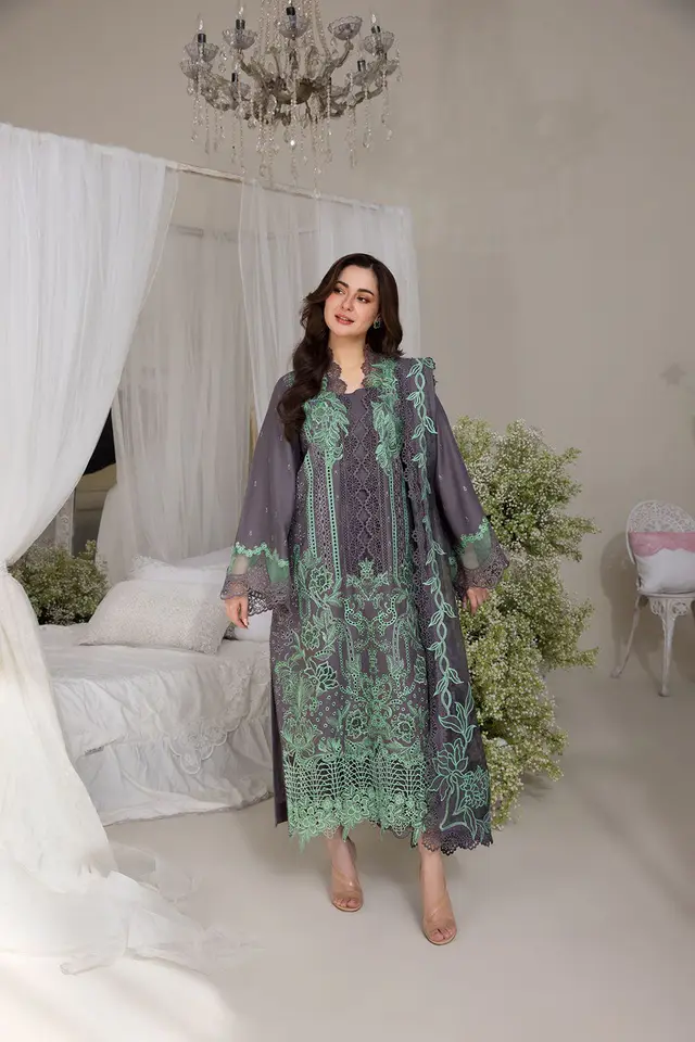 Design 3B Luxury Lawn 2025 Unstitched luxury lawn full-length primary view