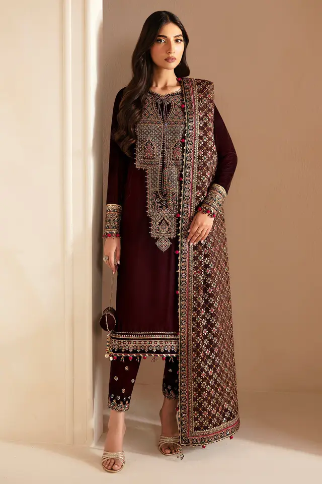 Embroidered Velvet Formal full-length primary view