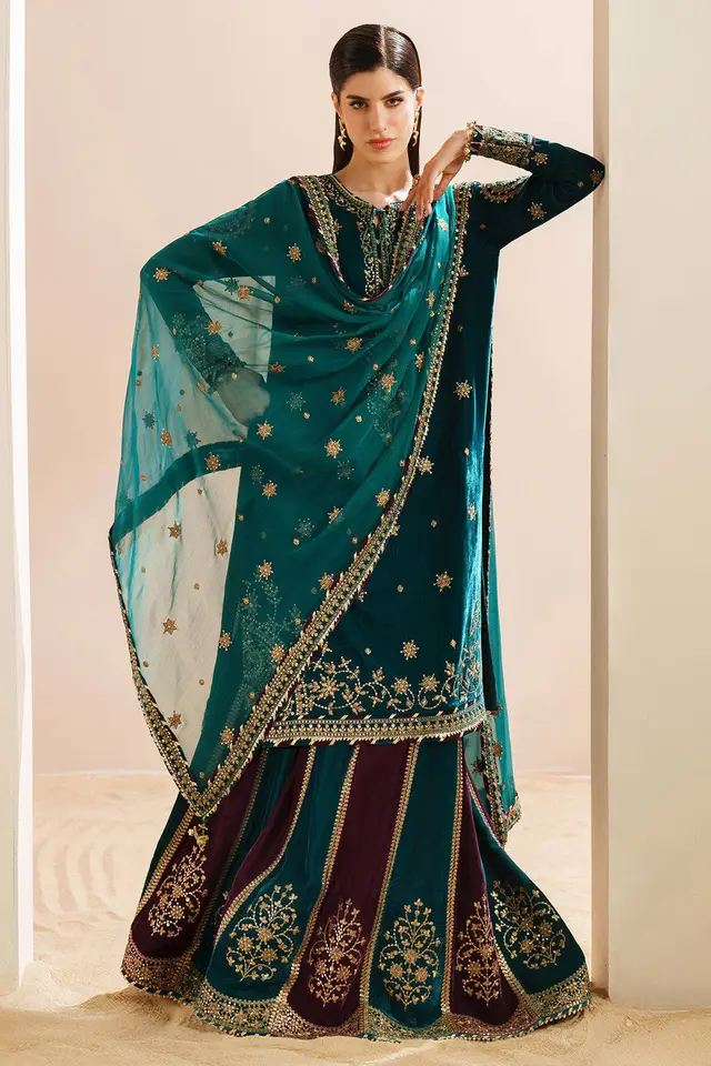 Embroidered Velvet Formal VVF D-8 full-length primary view
