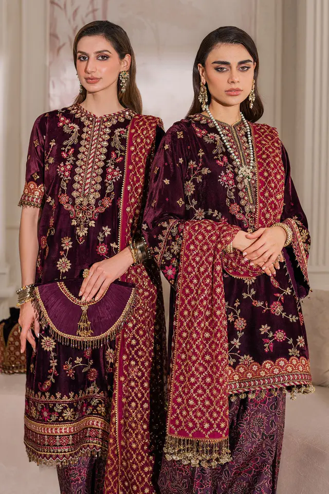 Embroidered Velvet full-length primary view