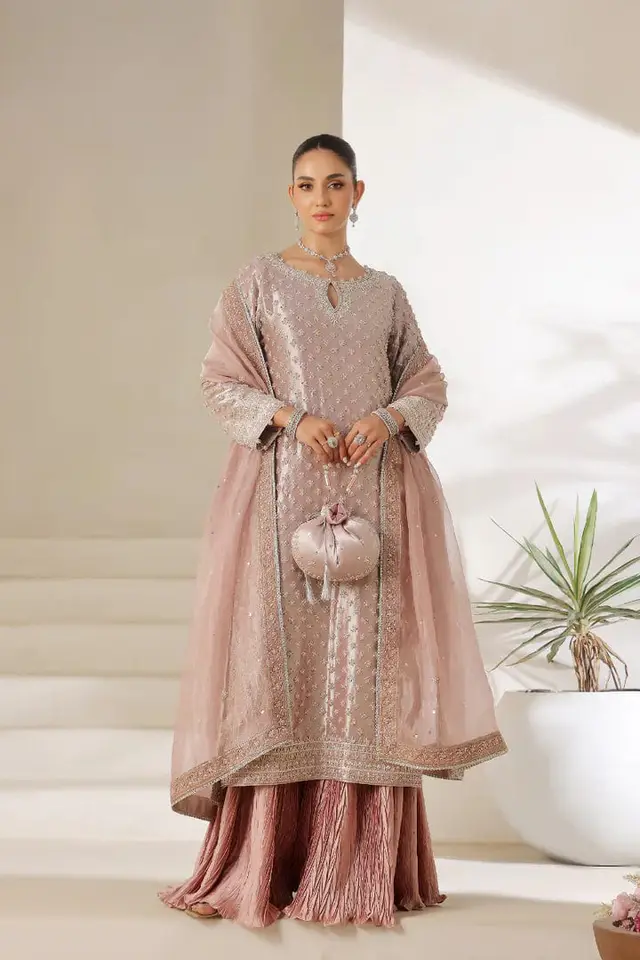 Luxury Hand Embellished designer-inspired formal dress, full-length primary view