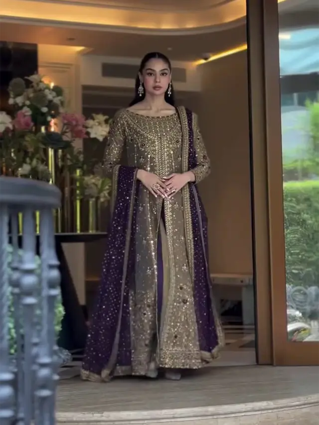 Haris Shakeel Zari Mesuri Gown full-length primary view