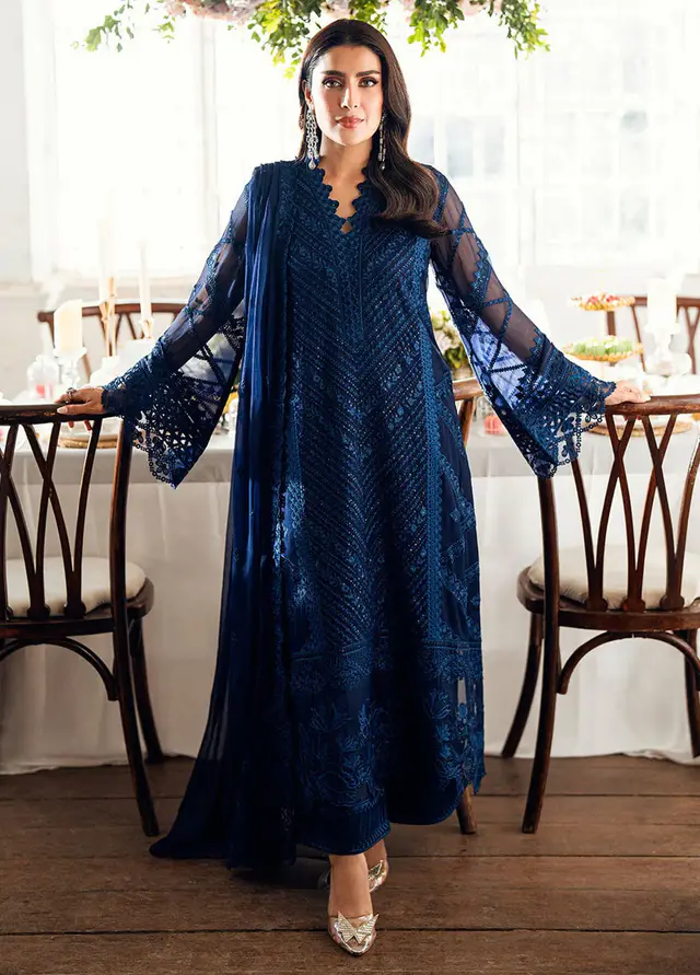 Imperial Midnight Embroidered Chiffon full-length primary view
