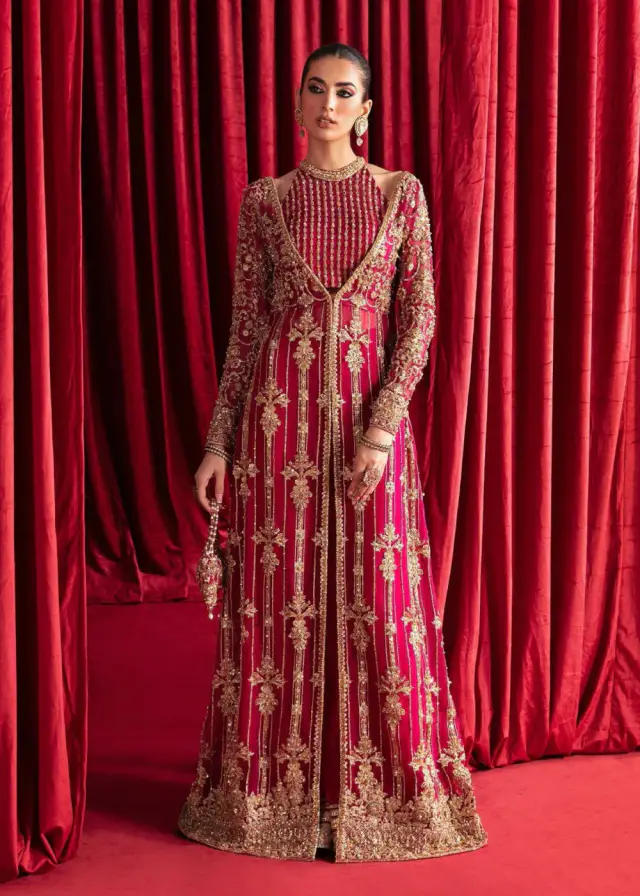Kanwal Malik Haniya raspberry gown