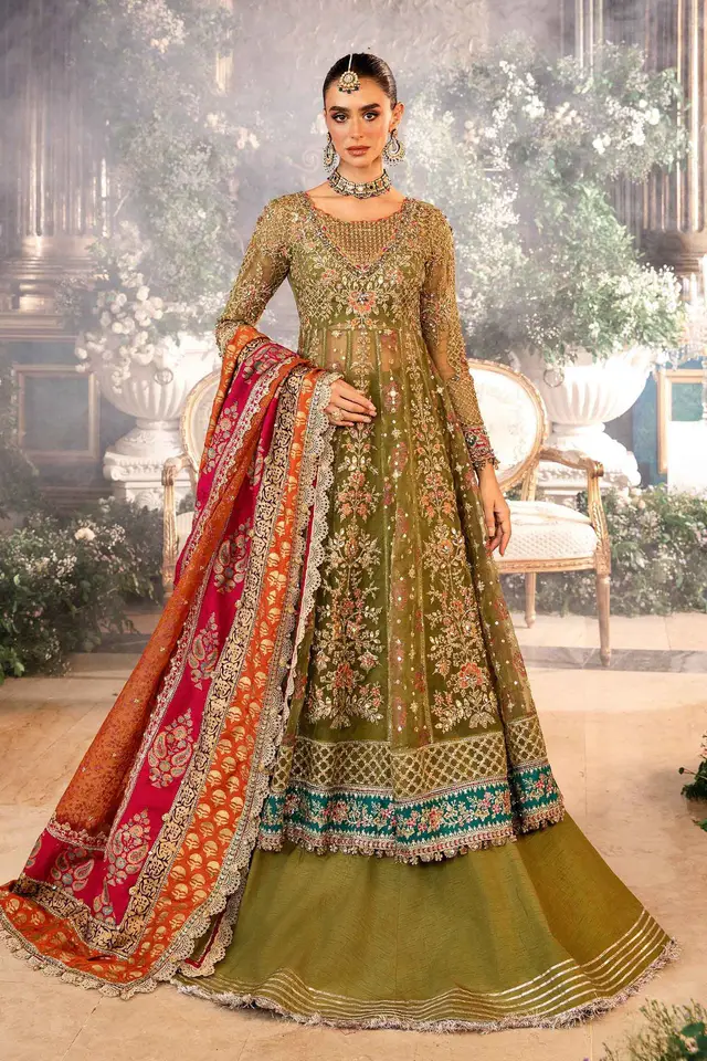Maria B Olive Green full-length primary view