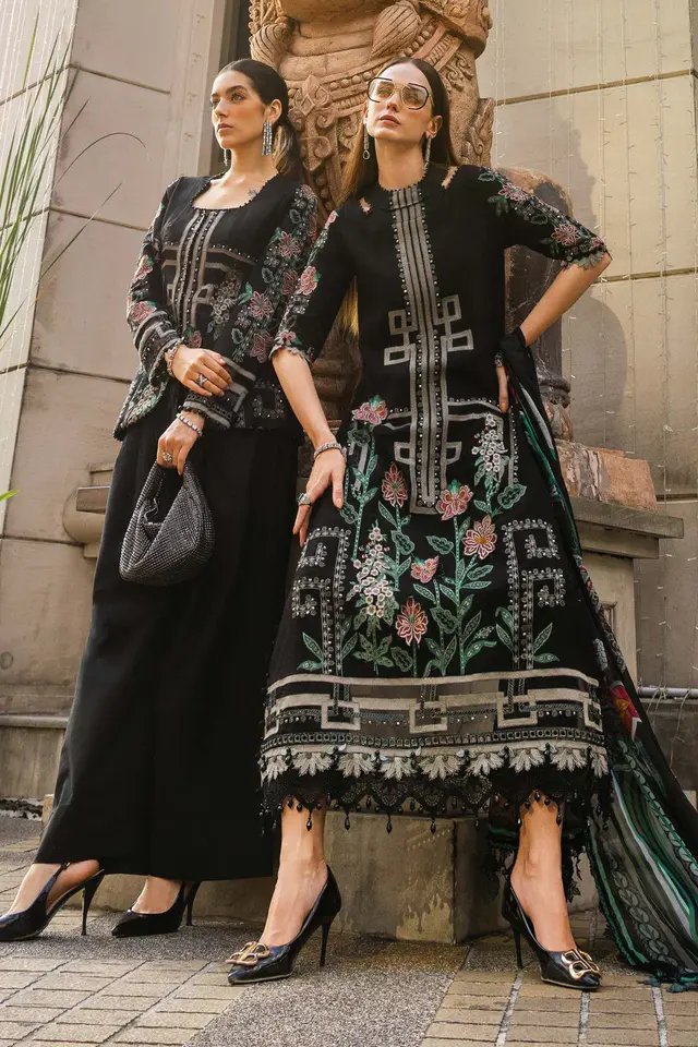 Maria B Lawn 3 Piece Embroidered Lawn Suit luxury lawn full-length primary view