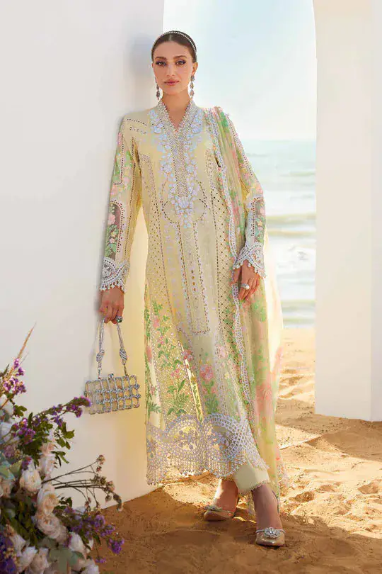 Maria B Luxury Embroidered Lawn Suit-25-04 luxury lawn full-length primary view