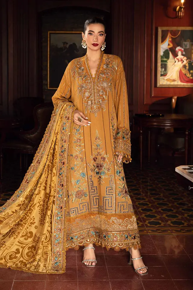 Maria B Mustard Marina Luxe full-length primary view