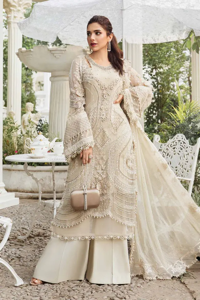 Maria B Ivory designer-inspired formal dress, full-length primary view
