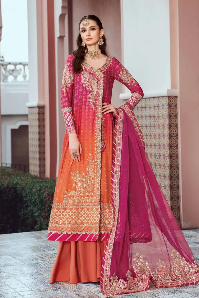 Maria B Sateen Fuchsia Pink full-length primary view