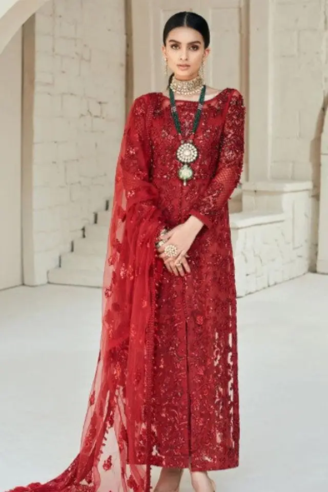 Maryam Hussain Red full-length primary view