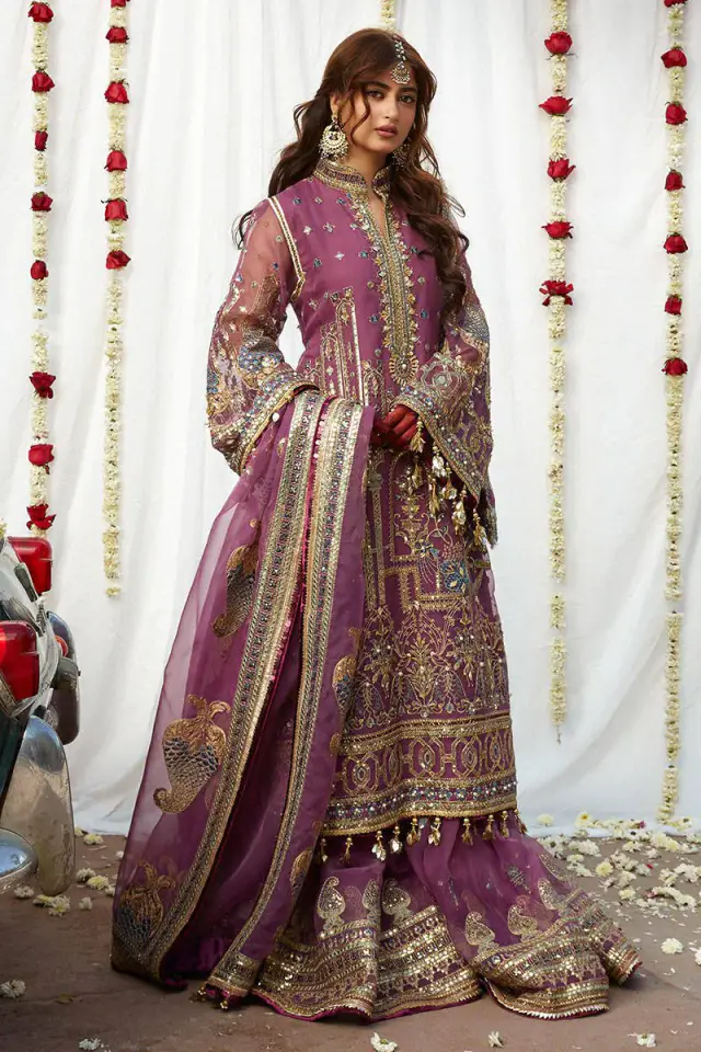Mohsin Naveed Ranjha Jigri mauve formal dress
