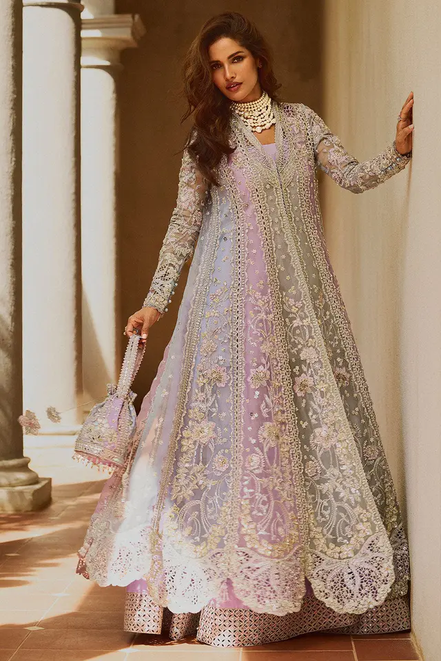 Orchid designer-inspired formal dress, full-length primary view