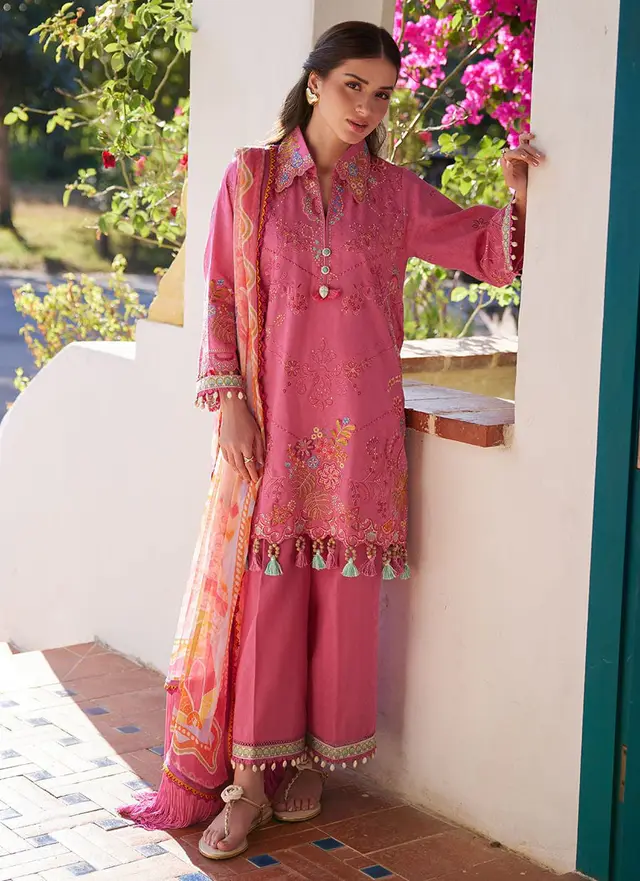 Palmira Pink luxury lawn full-length primary view