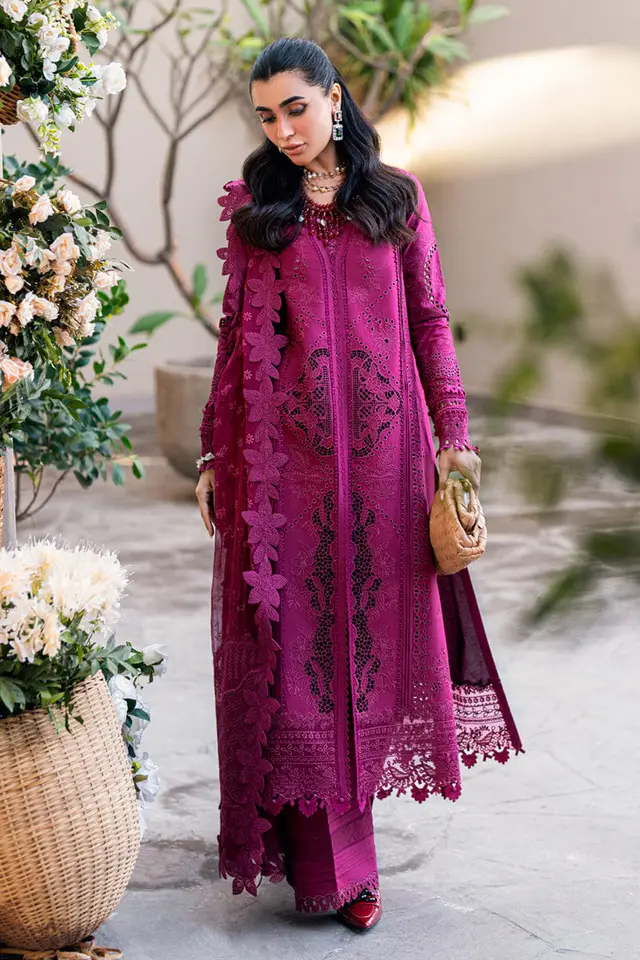 Violet luxury lawn full-length primary view