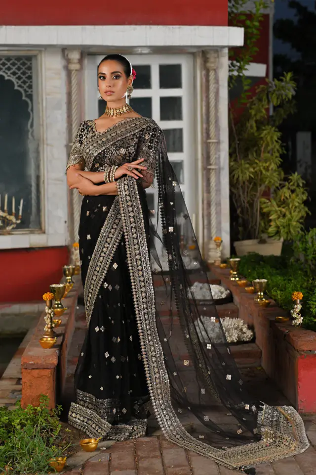 Qalamkar Minha SRF-08 black wedding formal replica