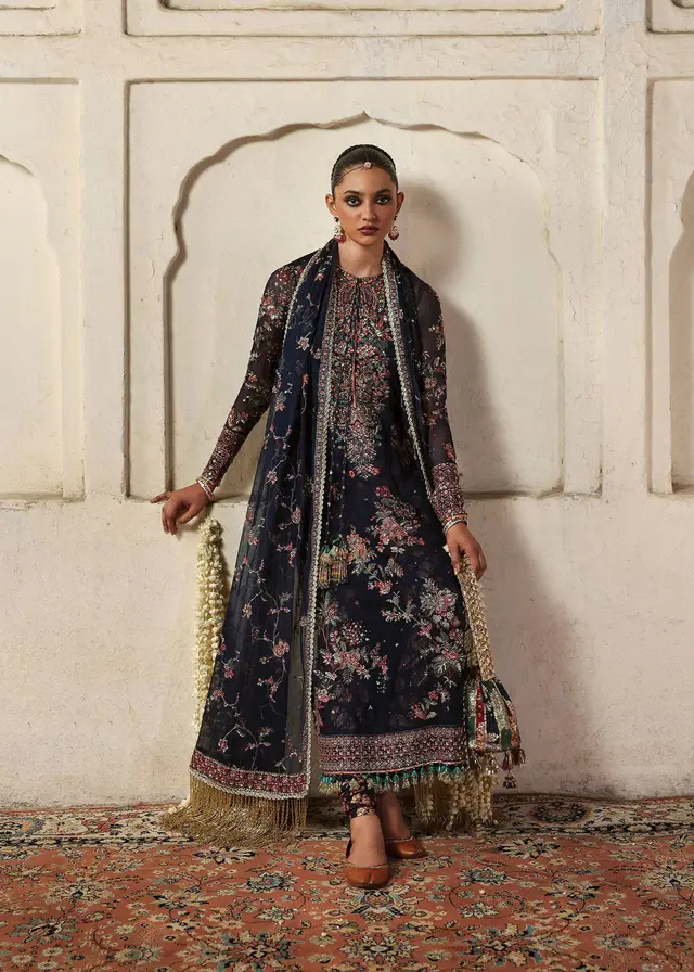 Rabab - Navy Blue full-length primary view