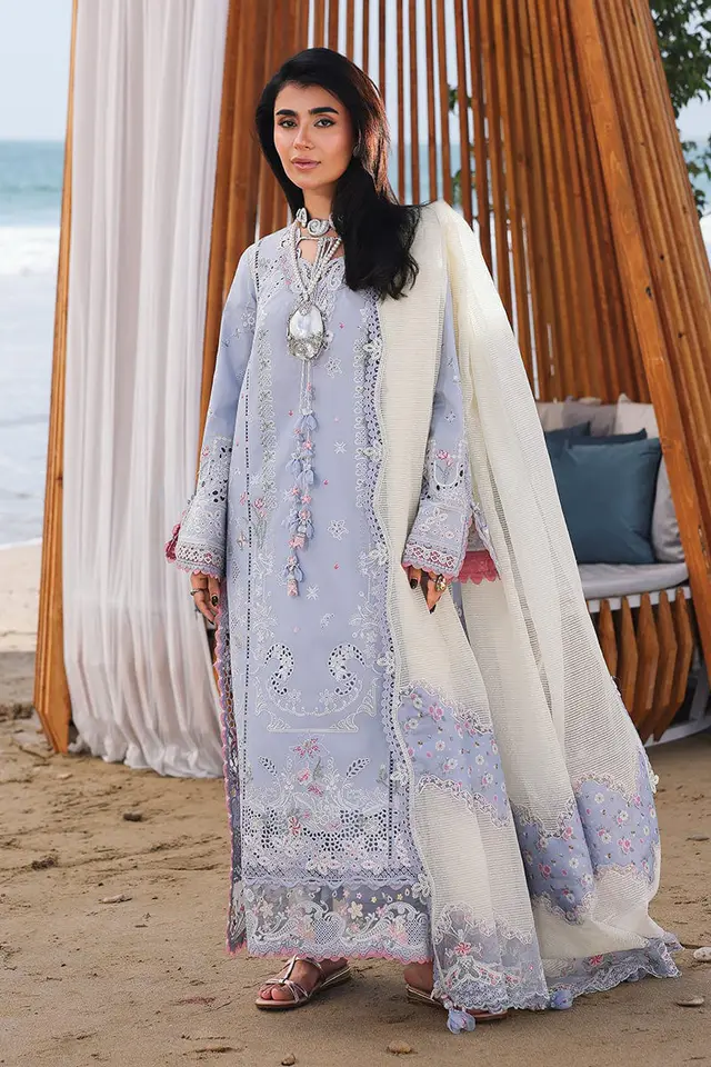 Zayna luxury lawn full-length primary view