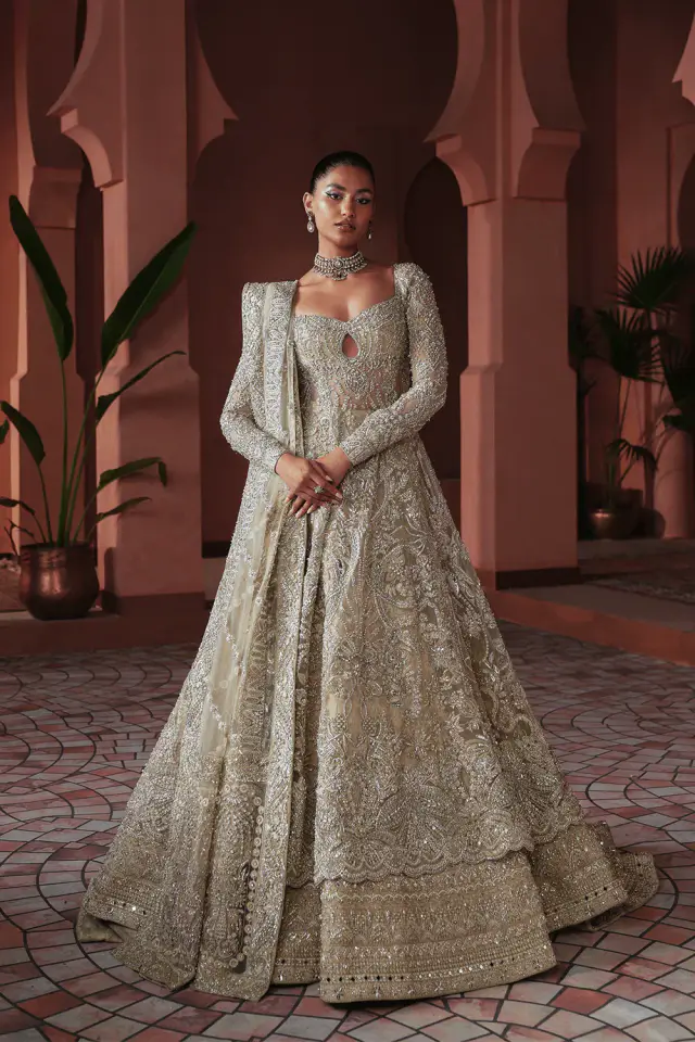 Agnes Soraya-inspired Pakistani formal, full front view