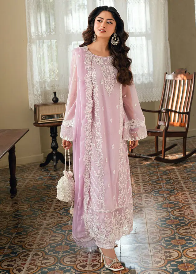 Wisteria Embroidered Chiffon full-length primary view