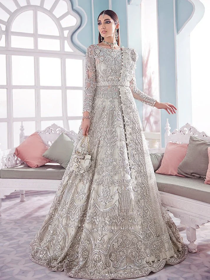 Gulaal EREDITA (B-4) Silver White full front bridal model view