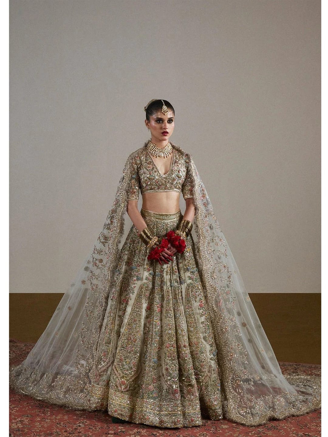 Hussain Rehar-inspired Sawara – Ivory with soft pastel multicolour embellishment details - view 1