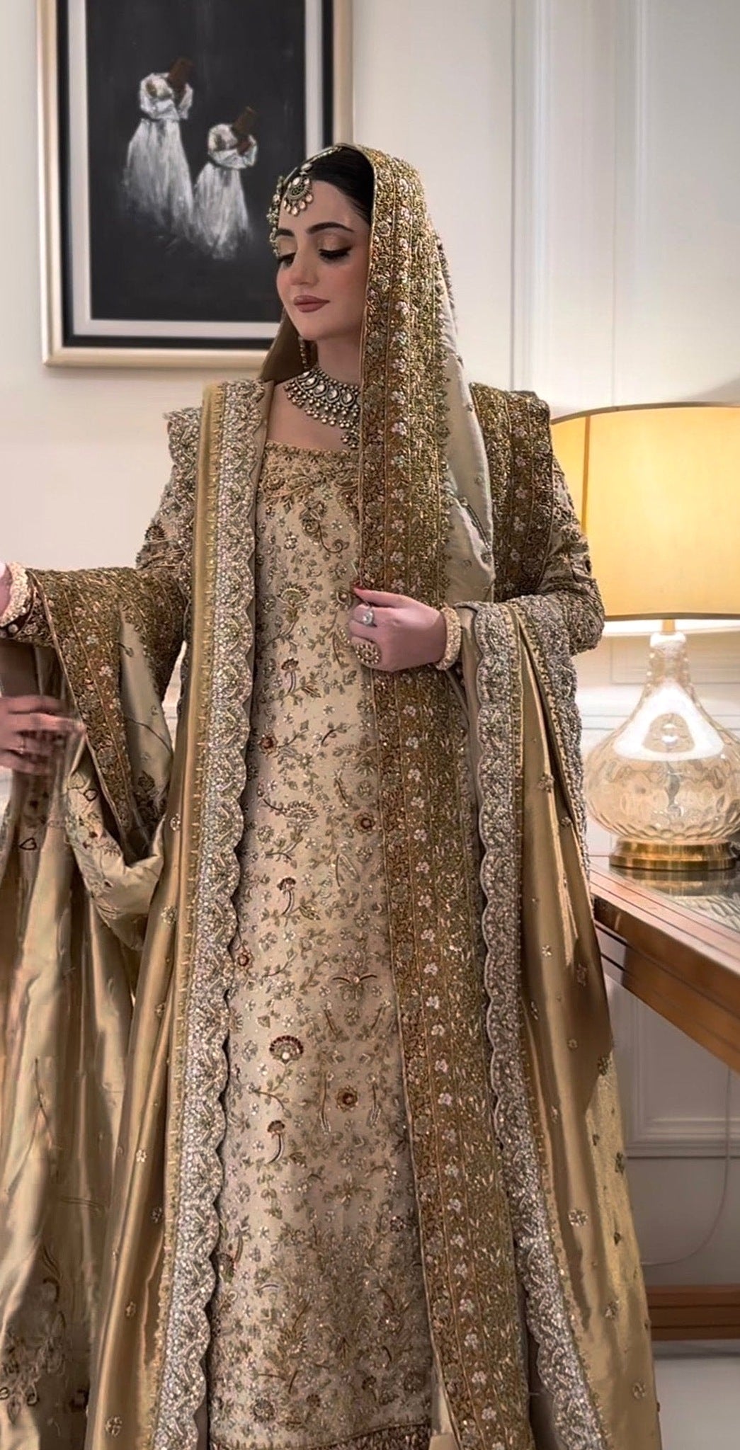 Haris Shakeel – Maharani Ivory/Gold — full outfit view