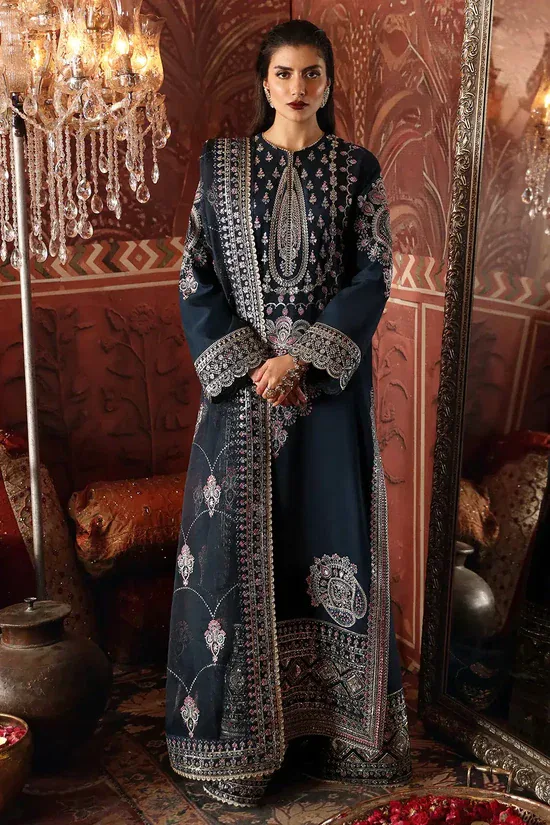 Naghma - Black by Afrozeh raw silk and organza formal front look