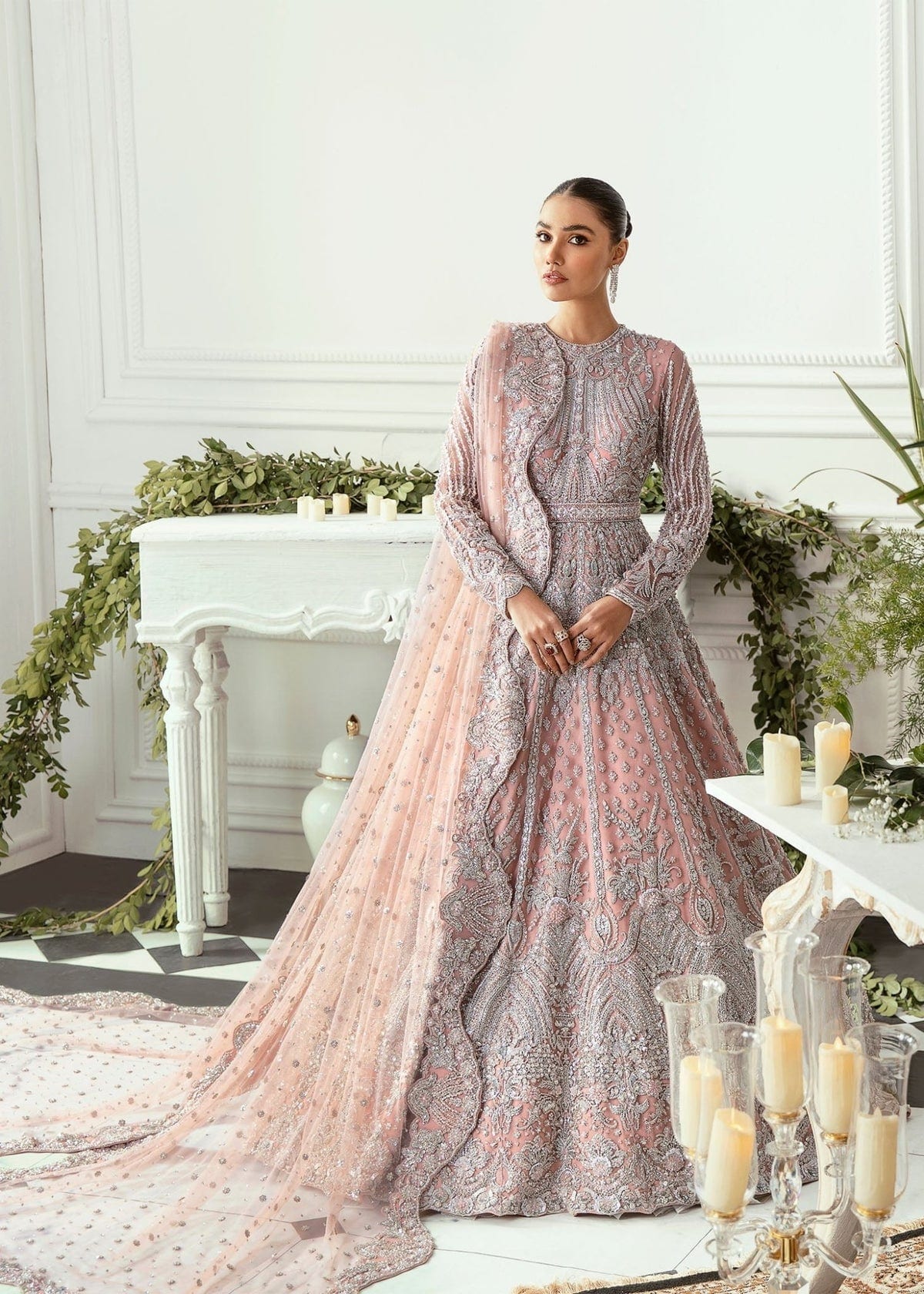 Akbar Aslam - Hyacinth (Sage Green Colour Customised) full-length primary view