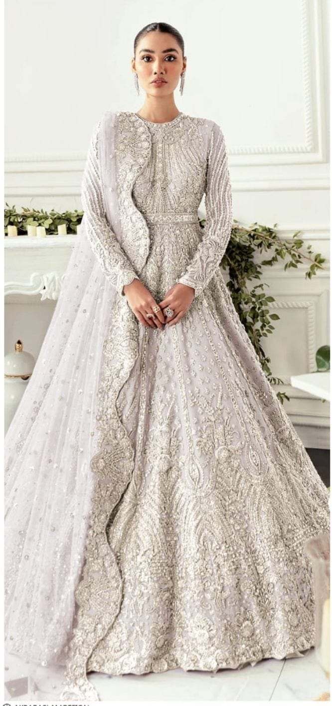 Akbar Aslam White Maxi Bridal Edition full-length primary view