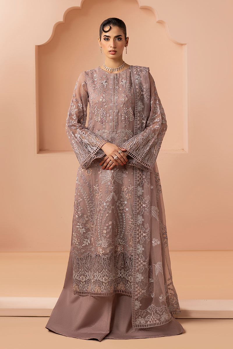 Blush Latte Embroidered Chiffon full-length primary view