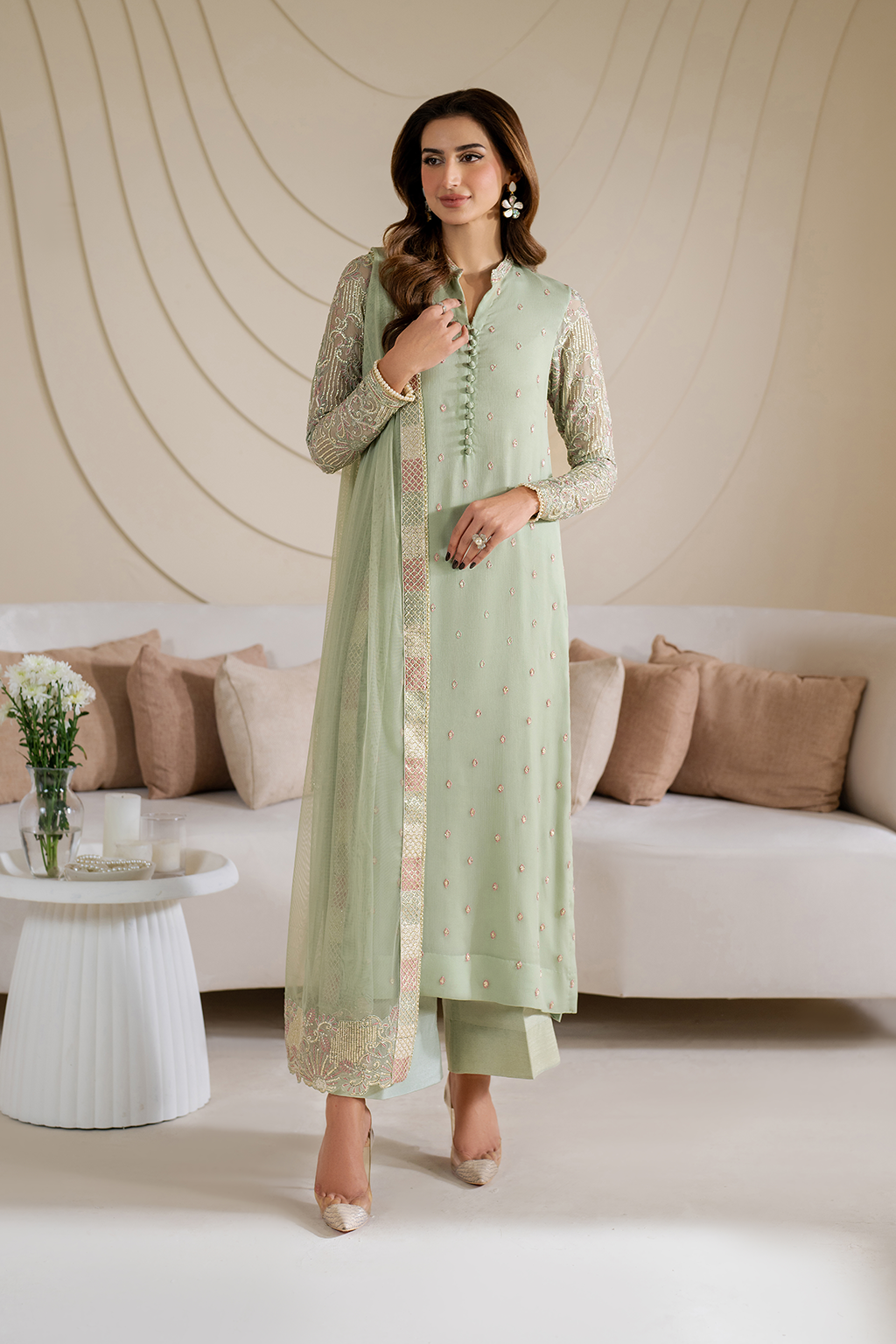 CC-52 Embroidered Chiffon full-length primary view