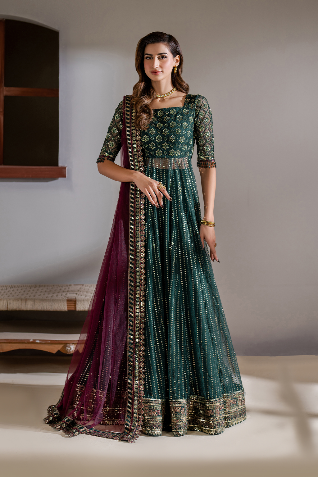 CC-65 Embroidered Net full-length primary view