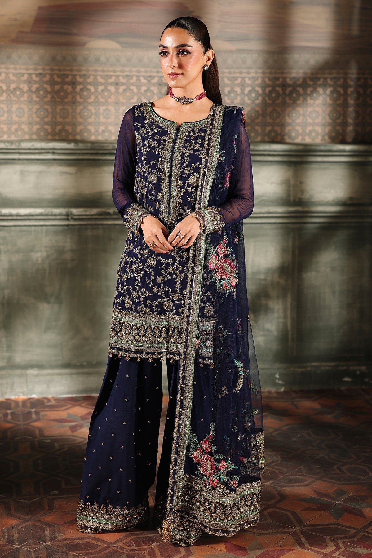 DJW5-01 Embroidered Chiffon full-length primary view