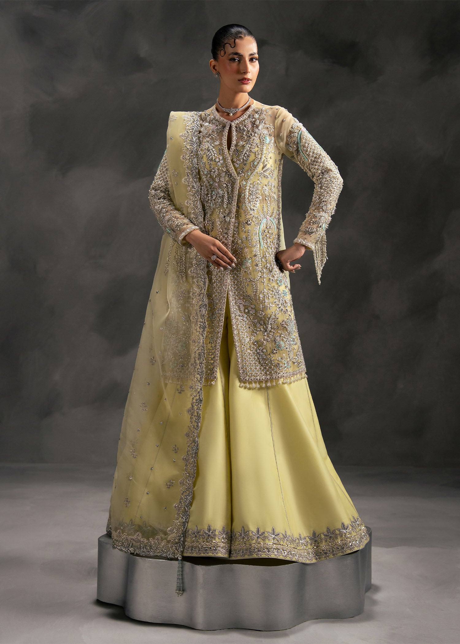 Ariana lime yellow original formal dress — photograph 1