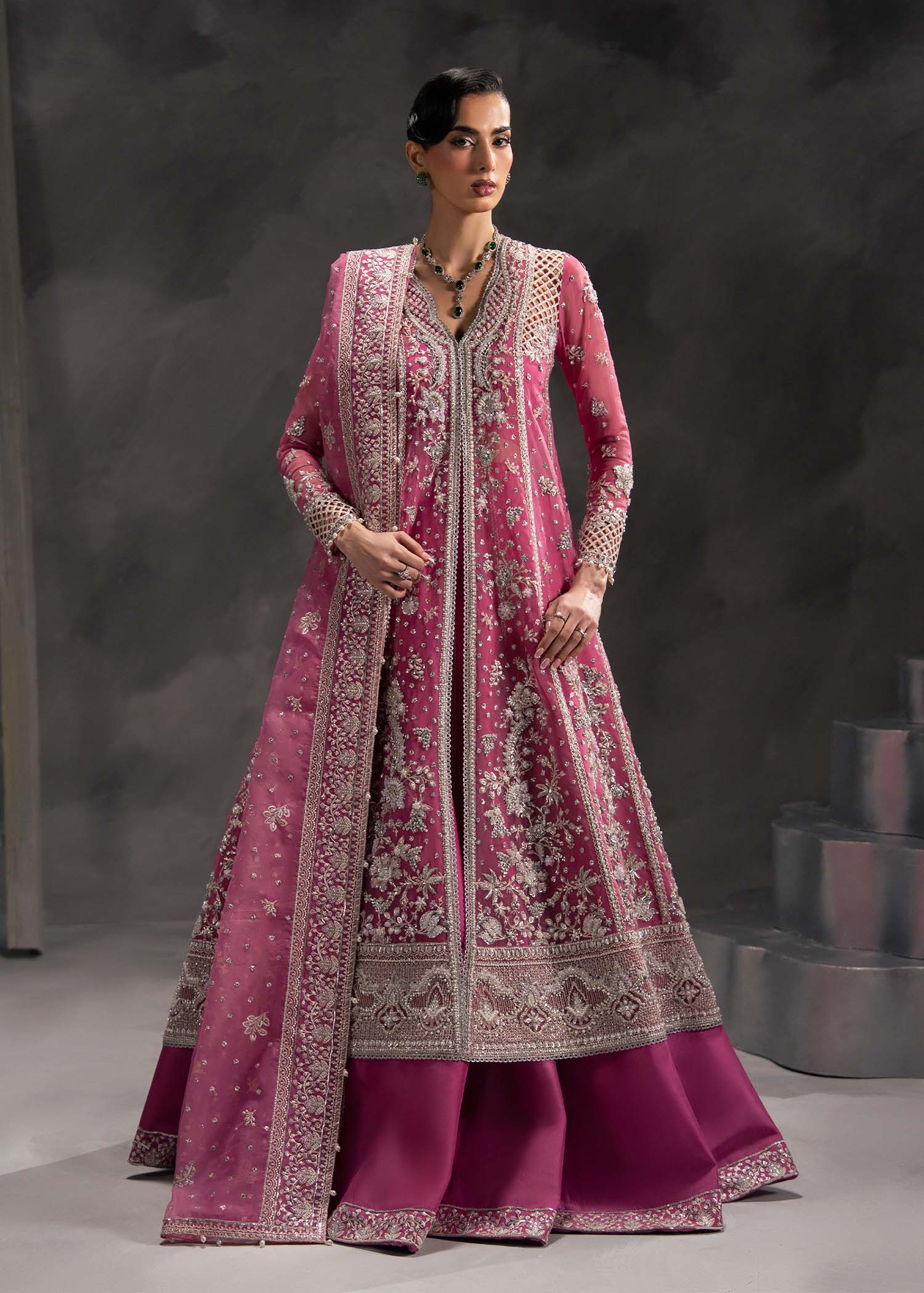 Eclaire rose pink / deep fuchsia original formal dress — photograph 1