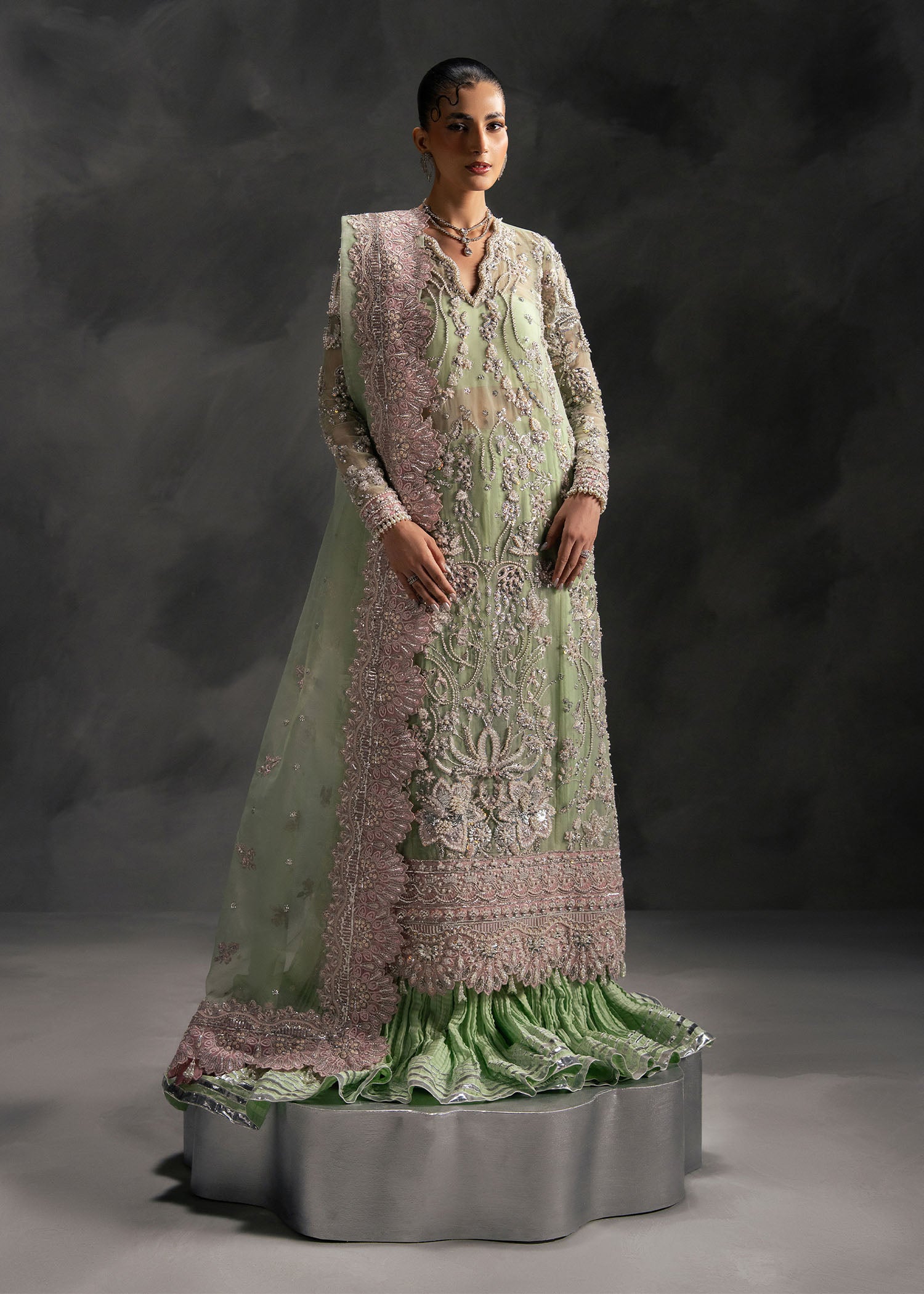 Vena pastel mint green original formal dress — photograph 1