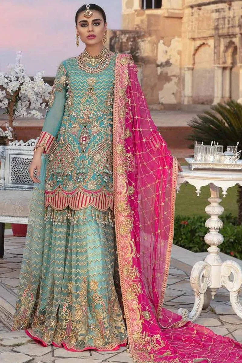 Eman Adeel – Blue Sharara – full outfit view