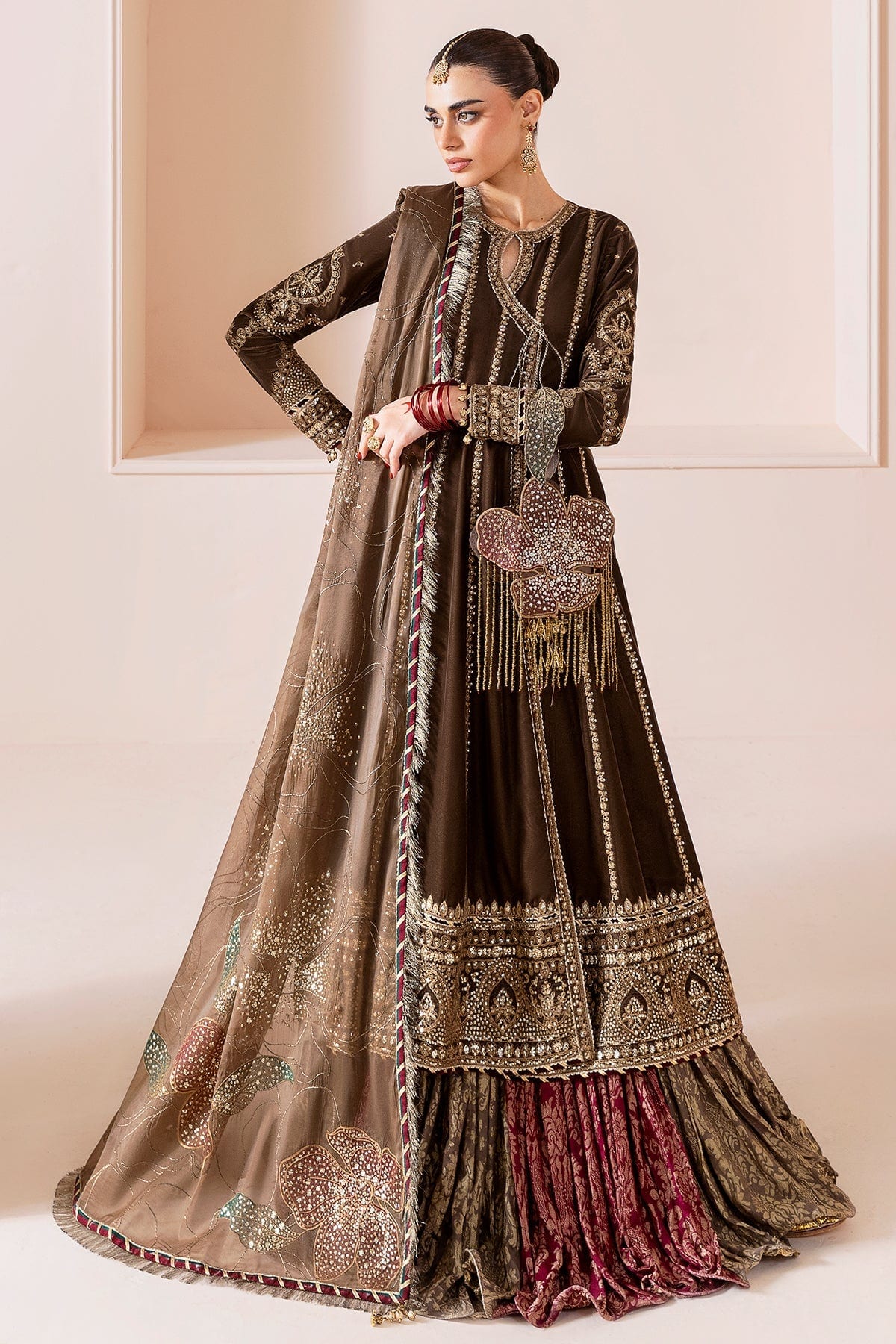 Embroidered Velvet Formal CVF D-04 full-length primary view