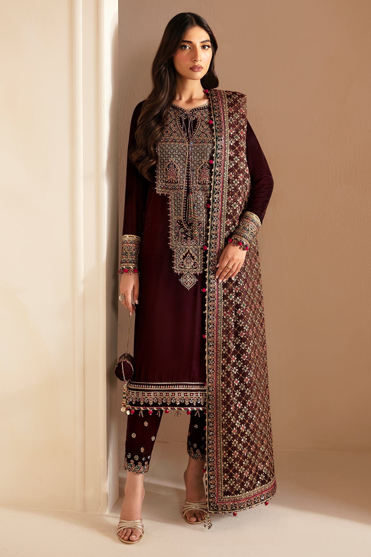 Embroidered Velvet Formal VF-2022 full-length primary view