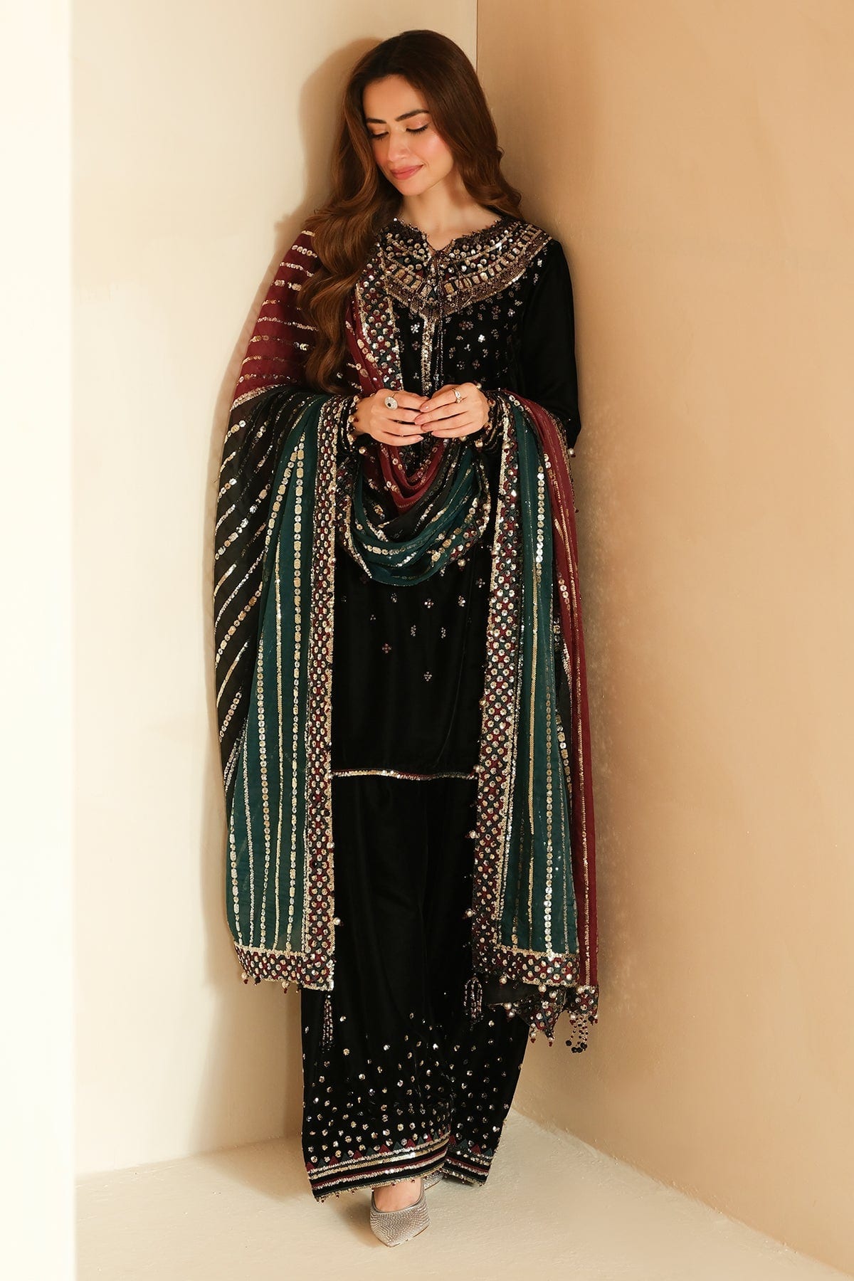 Embroidered Velvet Formal VF-2037 full-length primary view