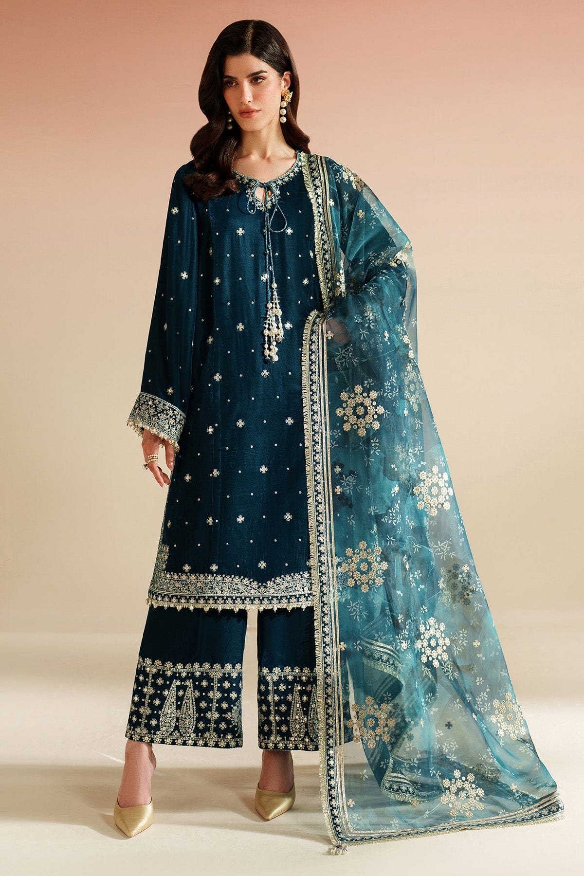 Embroidered Velvet Formal VVF D-2 full-length primary view