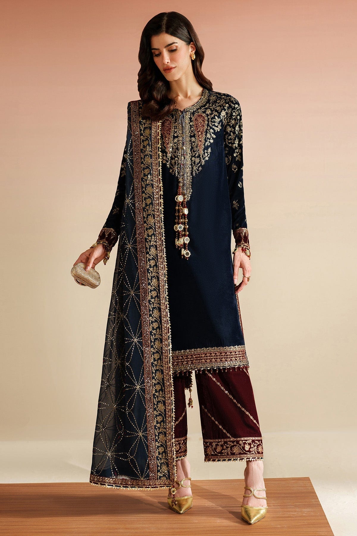 Embroidered Velvet Formal VVF D-7 full-length primary view
